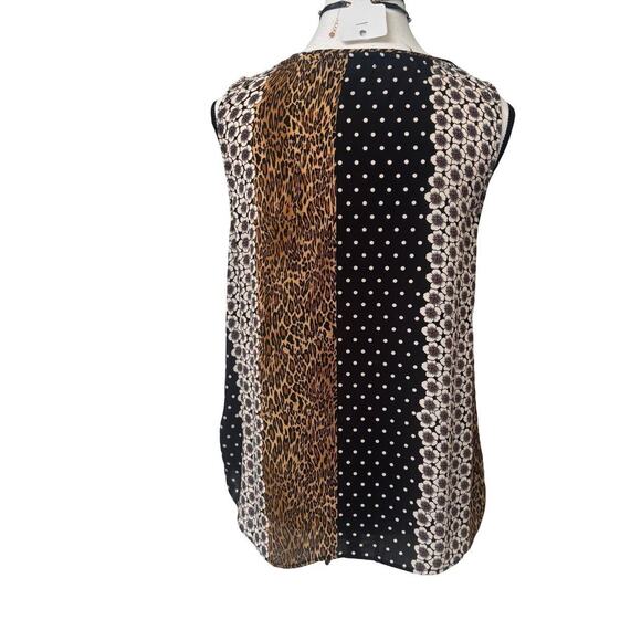 Y2K VTG. RETRO LEOPARD GRAPHIC PREMISE BLOUSE TOP S/M - Picture 6 of 7